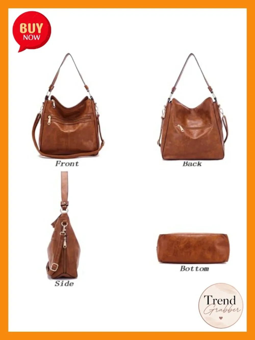 4 Piece Hobo Handbag Set with Crossbody Bag Wallet Coin Purse Faux Leather